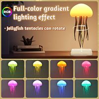 Lampe de nuit méduse améliorée à commande vocale, 6 couleurs changeantes, dynamique, flottante, pour cadeau, jouet pour enfants, décoration