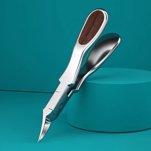 Ciseaux à ongles en acier inoxydable à lame courbée, poignée ergonomique, pliable, outil de manucure et de pédicure - Product Image 1