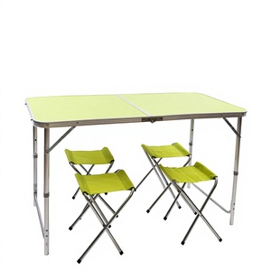 Tavolo da Pranzo Pieghevole Moderno e Minimalista, Tavolo Portatile <span class=keywords><strong>per</strong></span> Mercato Notturno, Campeggio e Attività all'Aperto, Tavolo e Sedie in Lega di Alluminio - Product Image 5