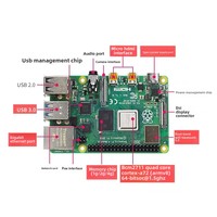 Placa Base Raspberry Pi 4B 4G/8G, Kit de Programación Visual en Python para Educación y Desarrollo, Linux 5, Marca Original