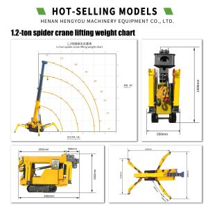 מנוף עכביש 360 מעלות 3 טון, ציוד הרמה קטן, מנוף זחלילי מיני 5 טון, מחיר מנוף עכביש - Product Image 5