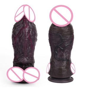 2.64inch Thick Penis Dual Layer Realistic Black <b>Dildo</b> for Adult Anal G-Spot Fun Safe Silicone Hands-free Exploration Sex Toys - Product Image 2
