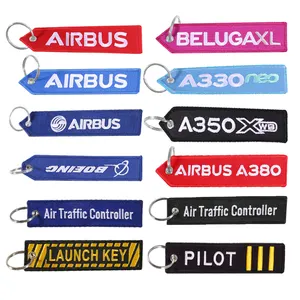 Llavero de aviación de avión, etiquetas de equipaje de la tripulación de vuelo, llavero bordado, llavero, coche, motocicletas, asistente de vuelo, piloto, regalos
