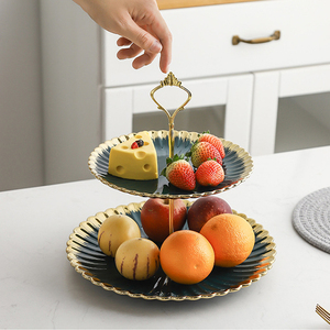 แท่นวางคัพเค้กทำจากเซรามิก2ชั้นถาดใส่คุกกี้เค้กที่วางผลไม้และลูกกวาด - Product Image 5