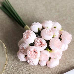 Vente en gros fabricants de fleurs artificielles 27 têtes camélia rose pour décoration de salle de mariage fleurs décoratives en plomb de route - Product Image 6