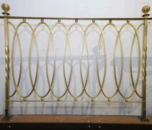 Panneau de balustrade en métal doré moderne, design ovale décoratif, pour balcon, escalier, intérieur, extérieur, en fer. - Product Image 2