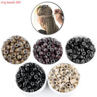 Vente en gros de micro-anneaux en cuivre nano pour extensions de cheveux, micro-anneaux, anneaux de liaison, perles doublées de silicone