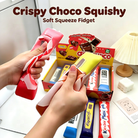 Jouet Squishy Barre de Chocolat Croustillante en PU à Remontée Lente pour Adultes, Anti-Stress, Décoration de Bureau, Jouet à Presser