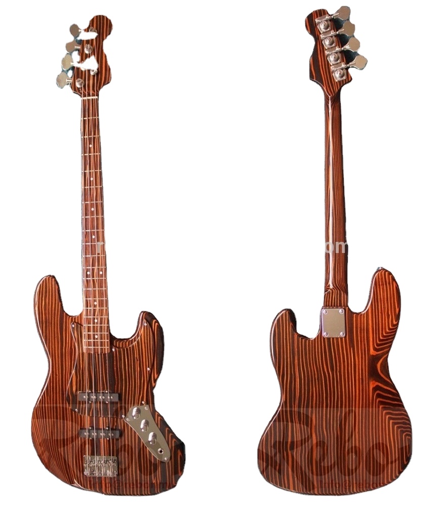 Weifang Rebon4弦JBゼブラウッドエレクトリックベースギター