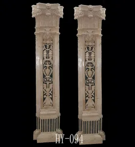Детали натурального камня, рифленая римская ионная шейковая колонна