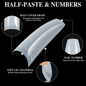 500 pièces de capsules d'ongles ultra fines et souples semi-couvrantes, emballées, pour fournisseurs professionnels de produits pour ongles - Product Image 4