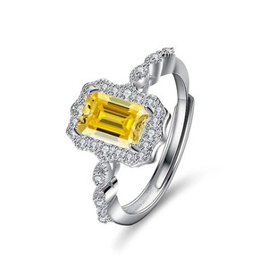 แหวนเพชรโมอีสสี1CT <span class=keywords><strong>มรกต</strong></span>สำหรับผู้หญิงขายส่ง925สเตอร์ลิง PT950ทองคำขาวชุบทองคำขาว - Product Image 2