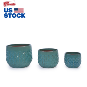 Envío Gratis, Stock en EE. UU., Envío Rápido en 3 Días, Juego de 3 Macetas de Cerámica Hechas a Mano y Esmaltadas para Interiores y Exteriores, Diámetro [insertar diámetro], Hogar y Jardín - Product Image 1