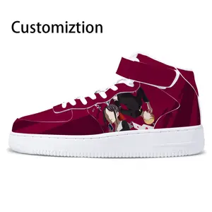 Magic Tape High-top Skateboarding Shoes unisex School White Shoes Anime Flats Fashion Sneakers 2023 Custom Sneakers With Logo
