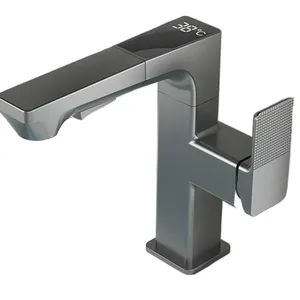 Smart Digital Display Basin Faucet Pull-Type Hot And Cold Rotating Telescopic Faucet Multi-Functional Faucet