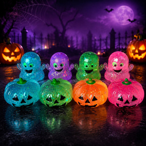 Juguete Blandito de Calabaza Fantasma Colorido al por Mayor, Divertido Juguete Antiestrés para Apretar, Juguete Blandito de Calabaza de Halloween - Product Image 1