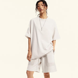 Camiseta de punto Hip Hop con LOGO personalizado para hombre, color sólido, 100% algodón, informal, manga corta, corte regular, transpirable, para verano. - Product Image 3