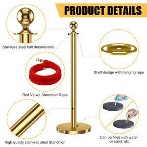 Pali per Code di Alta Qualità 2m con Cinghie Retrattili, Barriera in Acciaio Inox per Controllo Folla - Product Image 3