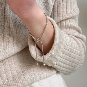 S925 Sterling Silver <b>Bracelet</b> <b>Adjustable</b> Pull Out Design For Women Everyday Wear - Product Image 1