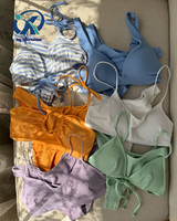 Produsen Pakaian Renang OEM Bikini Bertekstur Khusus Wanita Model Segitiga Tali Pantai