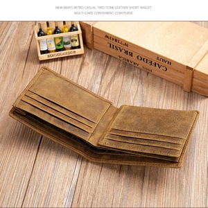 Custom Bifold Leather <b>Wallet</b> RFID Blocking Genuine Leather <b>Wallet</b> Men's Credit Card <b>Holder</b> - Product Image 6