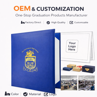 Porta Diplomas de Cuero y Terciopelo con Logotipo Personalizado 2026, Carpeta para Certificado de Graduación con Estampado en Relieve OEM