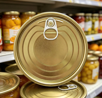 401 #   Couvre-boîte en fer blanc de 98,9 mm à ouverture facile double dorée (EOE) pour boîte de conserve de fruits