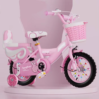 Gran oferta de bicicleta para niños de 12 pulgadas con ruedas de entrenamiento, ideal para principiantes de 3 años, marco de acero estable