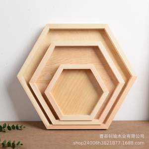 Personalizzato semplice geometrico Pino esagonale vassoio in <span class=keywords><strong>legno</strong></span> intagliato a mano incisione per la cottura fotografia oggetti di scena di stoccaggio materiale di <span class=keywords><strong>legno</strong></span> - Product Image 2