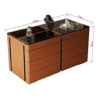 Meuble îlot de dressing en bois massif, design minimaliste moderne, pour salon et chambre haut de gamme, avec rangement et présentoir à bijoux