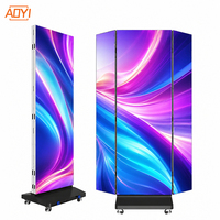 Écran d'affichage numérique LED mobile sur pied pour intérieur, type P2 P2.5, pliable en trois parties, pour affichage publicitaire, avec support, ODM OEM