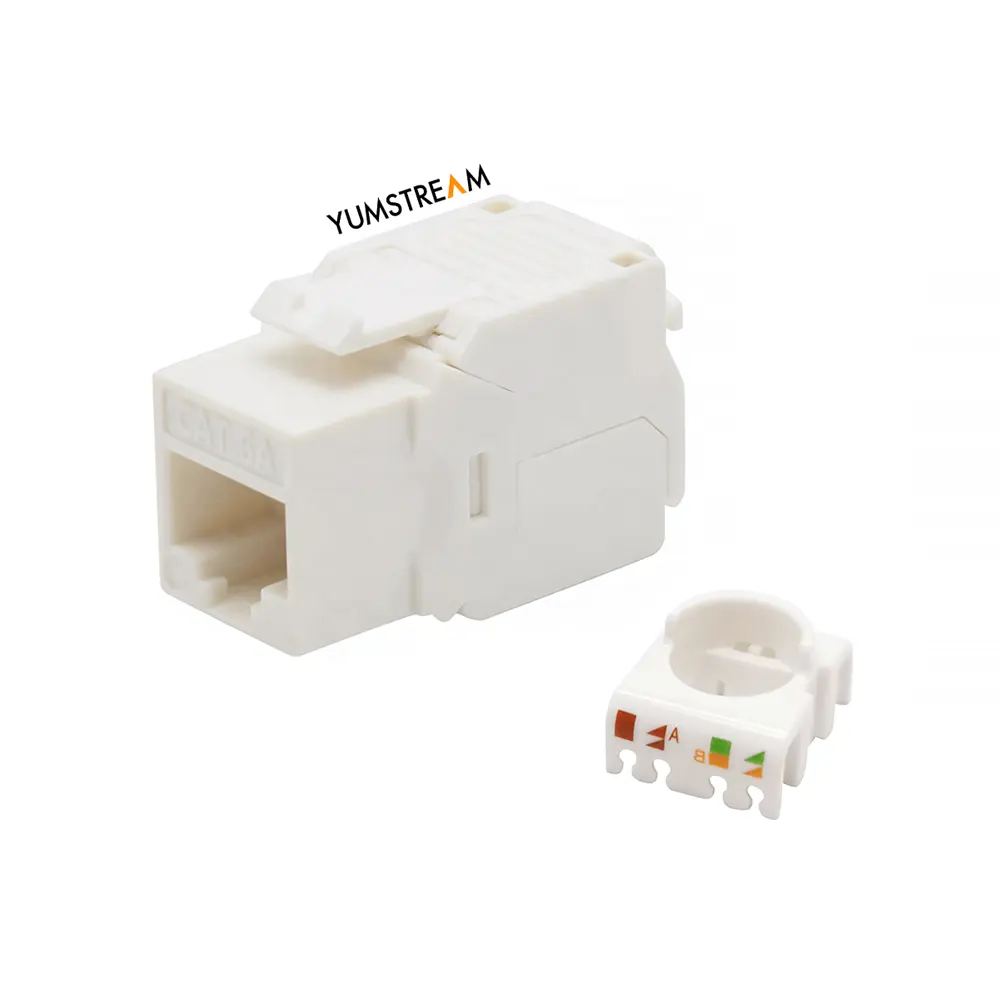 Rete Keystone Jack 8 p8c Cat6 Cat6A presa a muro senza attrezzi a 180 gradi Jack modulare Cat 6A 6 prese Rj45 Keystone Jack