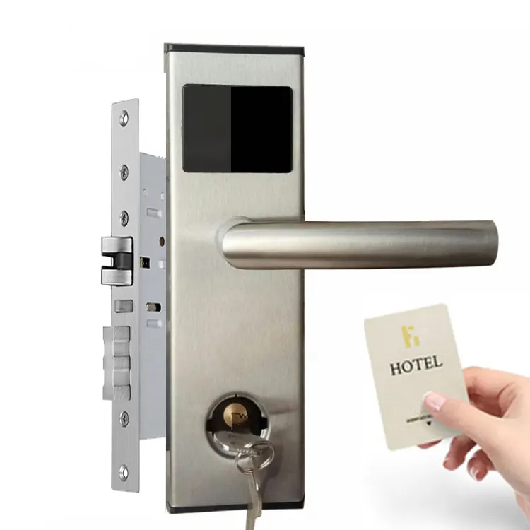 מכירה לוהטת נירוסטה Rfid כרטיס מלון מנעול דלת מערכת עם חיסכון באנרגיה מתג