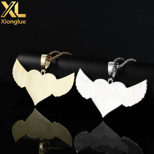 One Custom Heart Wings Photo Pendant Necklace Memory Bling Iced Out Bling Zircon Pictures <b>Rope</b> <b>Chain</b> Hip Hop Sublimation Jewelry - Product Image 5