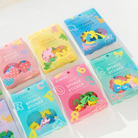 Autocollants flocons neboni EVA, étiquette adhésive étanche, thème chat Fruit dinosaure, étiquette adhésive multicolore, 1 pièce