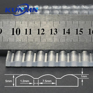 Foglio acrilico di plastica ondulato a strisce spesse 2 - 10 mm in rilievo a coste testurizzato foglio attile - Product Image 5