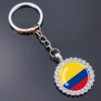 Porte-clés fleur en strass drapeau du Brunei, très populaire, pour sac à dos, décoration de clés, breloque de portefeuille, souvenir de voyage