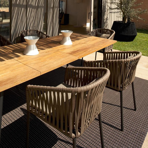 Ensemble <span class=keywords><strong>de</strong></span> <span class=keywords><strong>Table</strong></span> à manger et chaise <span class=keywords><strong>en</strong></span> <span class=keywords><strong>rotin</strong></span> <span class=keywords><strong>tressé</strong></span>, noir, <span class=keywords><strong>de</strong></span> style moderne, OEM, <span class=keywords><strong>de</strong></span> qualité supérieure - Product Image 4