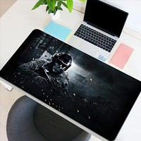 Grand tapis de souris pour jeux d'anime, tapis de bureau noir pour ordinateur portable, tapis de bureau avec bord cousu, base en caoutchouc antidérapante, tapis de souris pour joueur, bureau
