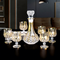 Verres à vin et à brandy en cristal de style européen, luxe léger et rétro, pour usage domestique