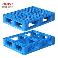 Palette en plastique HDPE Euro à face unique, personnalisable, 4 voies, qualité alimentaire, capacité de charge statique 4000 kg, marque ODPC