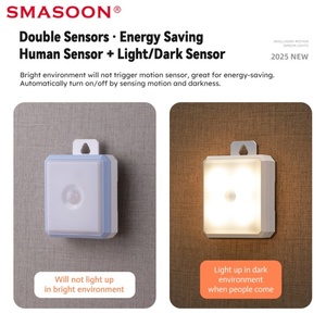Veilleuse LED moderne pour enfants, mini lampe <span class=keywords><strong>de</strong></span> chevet carrée à brancher sur prise murale pour chambre à coucher - Product Image 3