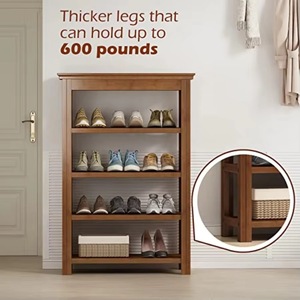 Bamboo <b>shoe</b> cabinet for entryway, freestanding <b>shoe</b> cabinet, narrow <b>shoe</b> cabinet, <b>storage</b> rack for small apartments, - Product Image 4