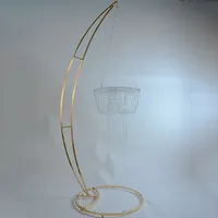 Arche suspendue de 7 pieds pour gâteaux, décoration de fête d'anniversaire, support de fleurs suspendu, lustres en cristal, présentoir à cupcakes