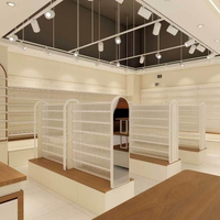 Supports d'exposition sur mesure de qualité supérieure, mobilier décoratif pour salon de beauté, présentoirs en bois personnalisés pour produits de soin de la peau en salon de beauté