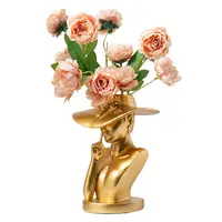 Vas Tubuh Dewi Elegan, Patung Vas Kepala Yunani untuk Dekorasi Rumah Pot Wajah Vas Bunga untuk Dekorasi