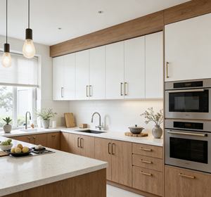 Armoires de cuisine modernes en bois personnalisées BALOM - Organisation de rangement élégante pour les espaces de vie contemporains - Product Image 6