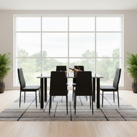 Ensemble de table à manger Juego De Comedor 6 Sillas Comedor De acer Inox De 6 Sill Ensembles de table à manger 6 chaises