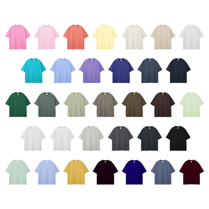 Custom T Shirt Men's 100% Cotton 275GSM Heavyweight Oversized Drop Shoulder Streetwear Blank Boxy Fit Crop T Shirt for Men - Product Image 2