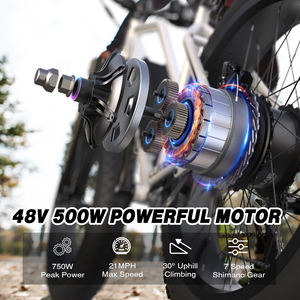 Bicicleta Eléctrica de Montaña con Llantas Anchas, 48V 13AH 500W/750W, Pantalla LCD Multimodo, Luces LED Deportivas, Disponible en EE. UU. - Product Image 5